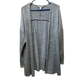 Boutique Womens Heather Grey Marled Open Front Long Sleeve Cardigan Size M‎
